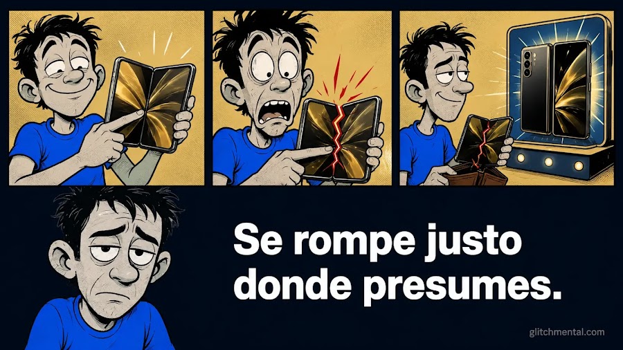 Las pantallas plegables se rompen en el mismo punto donde dobla el dedo con el que las presumes.