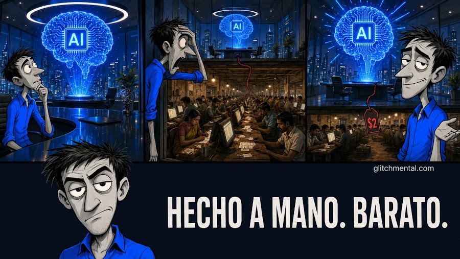 Los modelos de IA que usan millones fueron entrenados por personas que ganan 2 dólares la hora. En el Sur Global. Por supuesto.