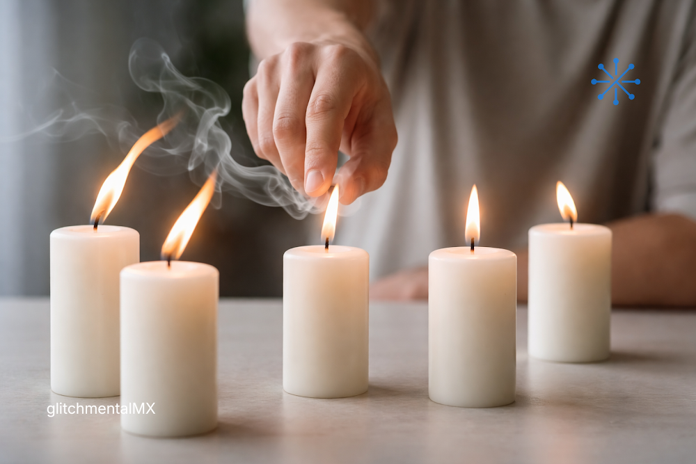 Cómo distinguir una tendencia: mano apaga velas encendidas reduciendo señales superficiales