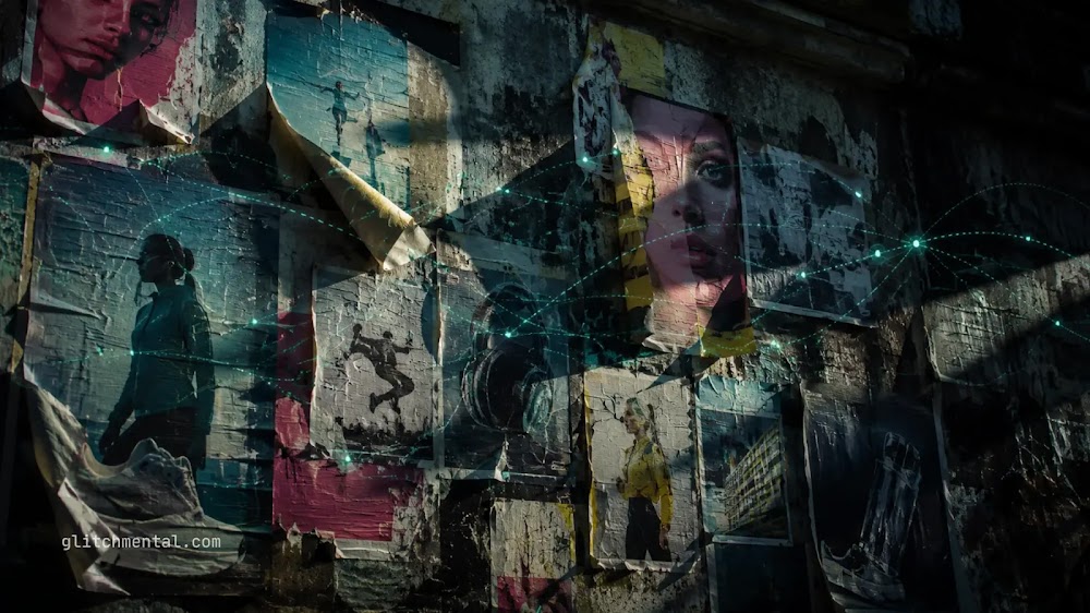 Gen Z y las marcas en 2026: mural de retratos y anuncios conectados por una red social digital