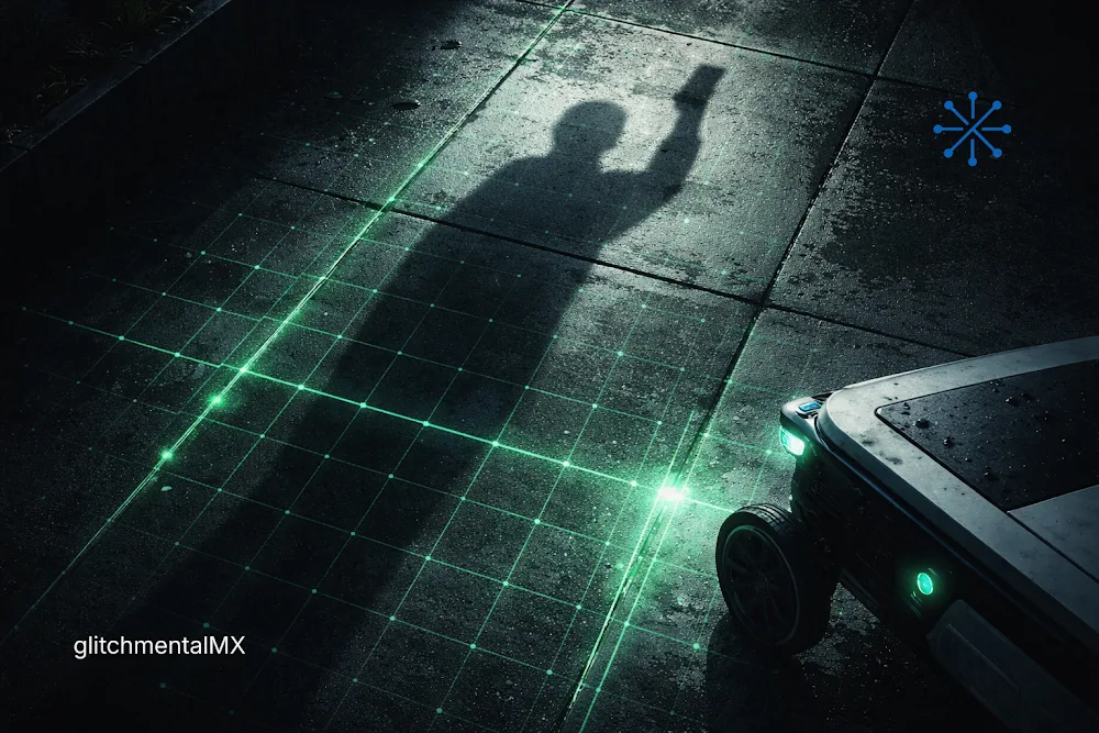 Pokémon Go entrenó robots de reparto: sombra de usuario con smartphone proyectada sobre mapa urbano digital
