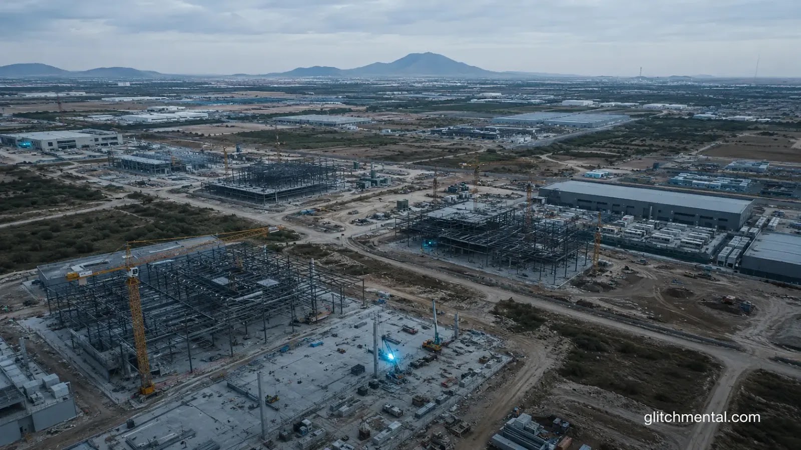 Múltiples sitios de construcción de centros de datos en distintos estados mexicanos, evidencia de la competencia fiscal interestatal.