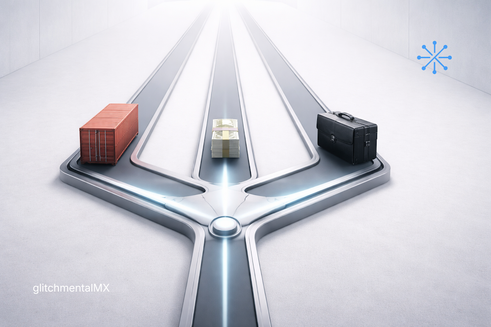 Sistemas autónomos en acción: sistema central distribuye contenedores, dinero y maletín en rutas automatizadas simultáneas