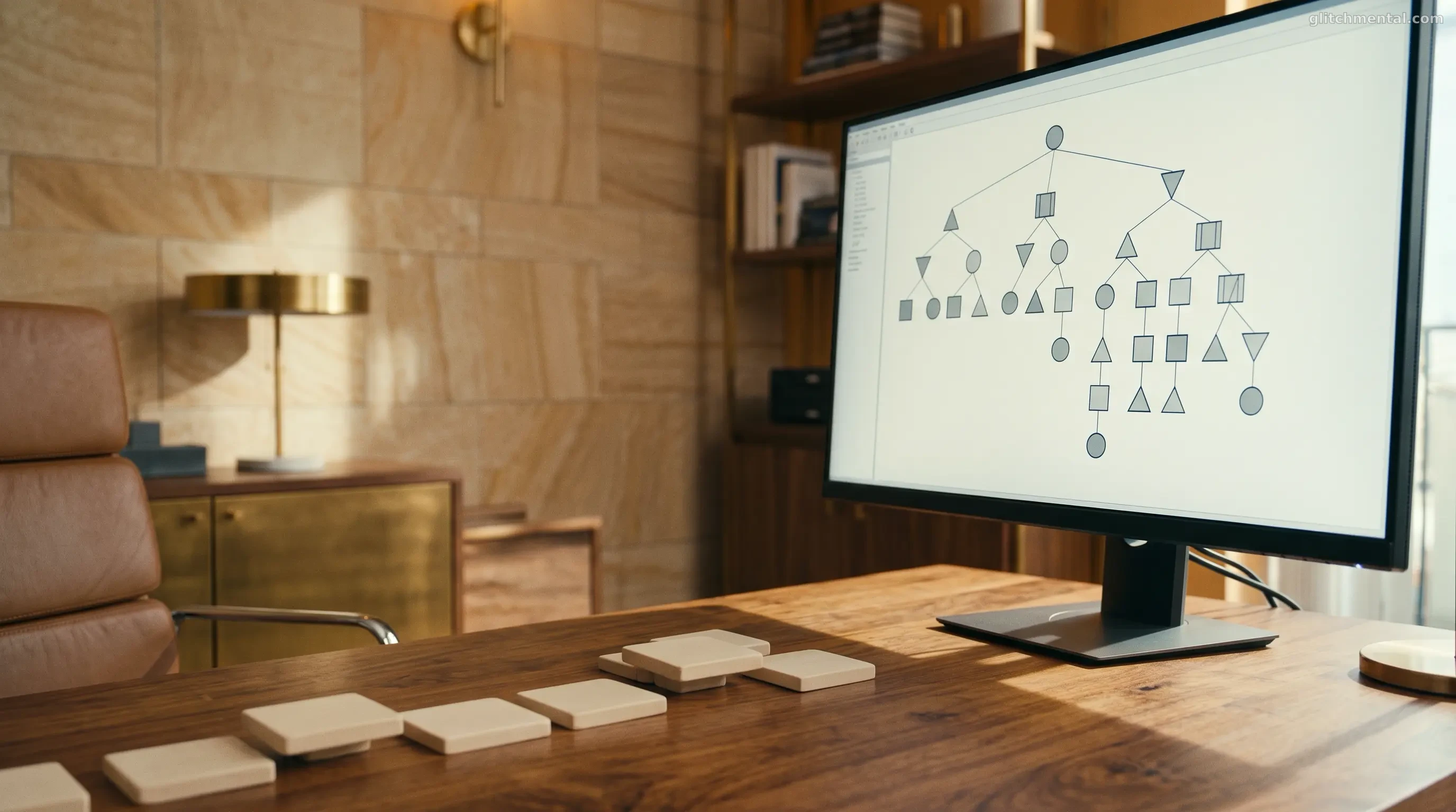 ¿Entiende la IA o solo manipula símbolos? Searle y Bender: fichas físicas frente a monitor con diagramas
