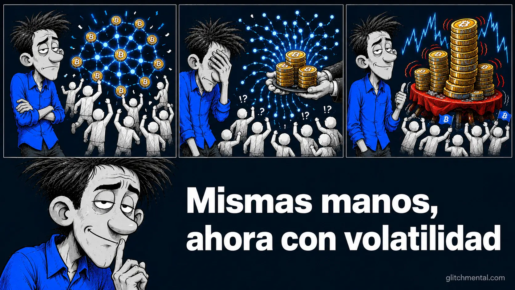 Las criptomonedas iban a descentralizar el poder financiero. Terminaron concentradas en las mismas manos de siempre, con más volatilidad.
